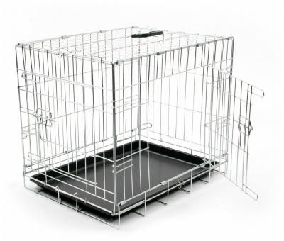 Клетка для собак двухдверная DUVO+ "Pet Kennel Top Line LARGE", серебристая, 92х57х64см (Бельгия)