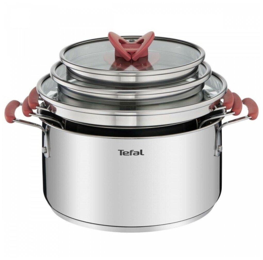 Набор посуды Tefal Opti Space 2100115982 13 пр. серебристый Набор посуды Tefal Opti Space 2100115982 13 пр. серебристый