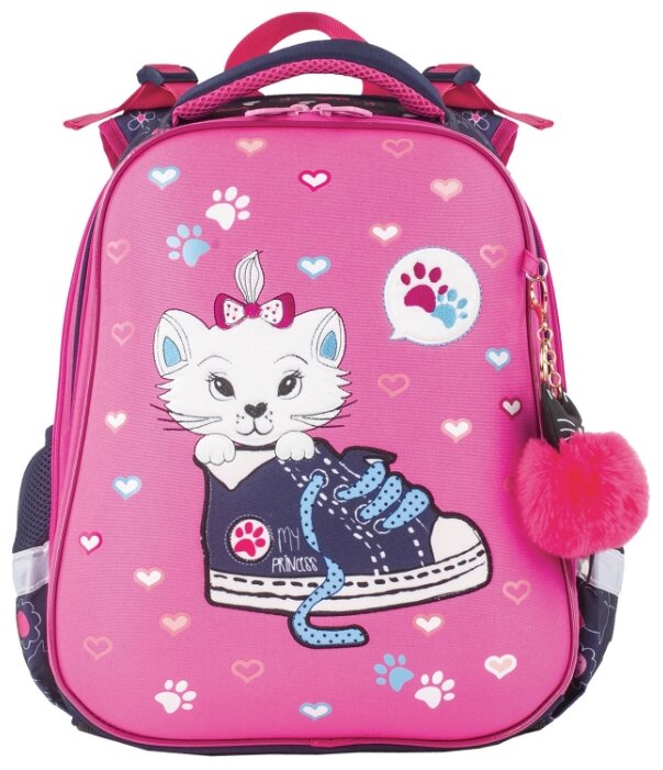 BRAUBERG Ранец Premium Kitten&amp;sneakers (228784), розовый/фиолетовый