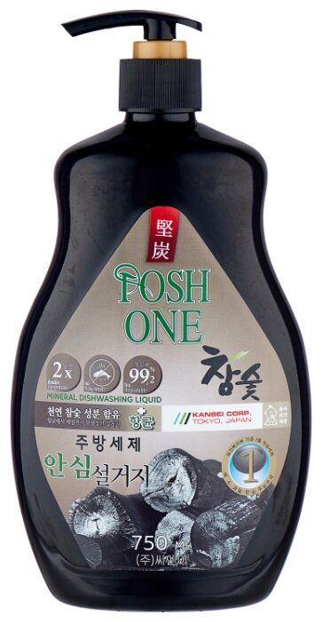 Posh One Жидкость для мытья посуды Древесный уголь 0.75 л с дозатором Posh One Жидкость для мытья посуды Древесный уголь 0.75 л с дозатором