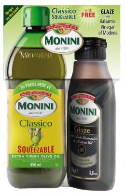 Monini Масло Classico оливковое нерафинированное + Глазурь с бальзамическим уксусом в подарок 0.45 л