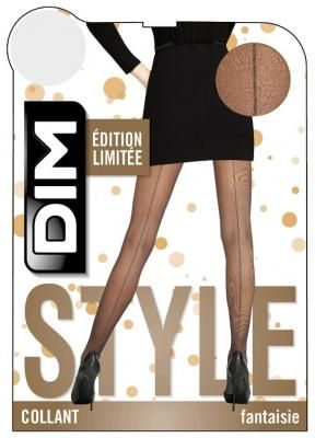 Колготки DIM Style Fantaisie Silver lurex seamed 15 den, размер 3/4, noir cout or (черный)