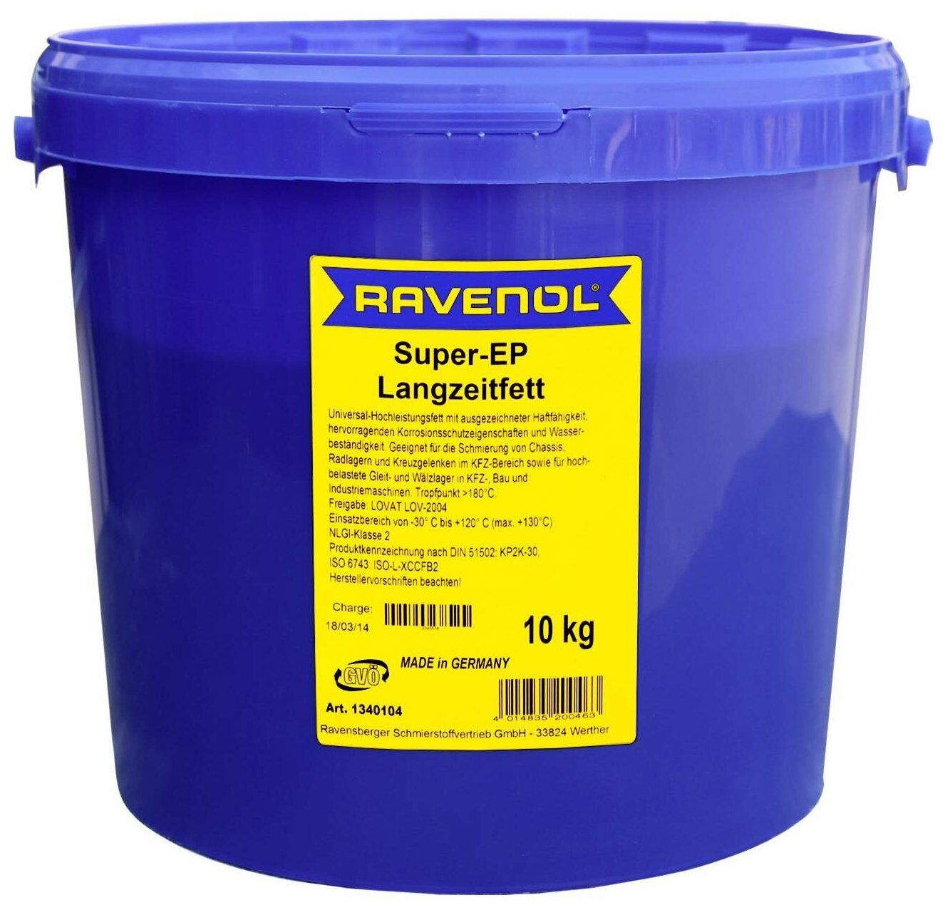 Автомобильная смазка Ravenol Super EP-Langzeitfett 10 кг
