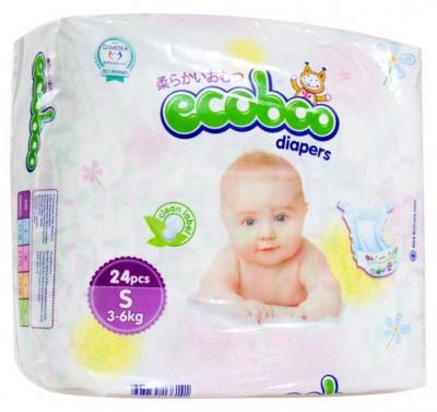 ECOBOO подгузники S (3-6 кг) 24 шт.