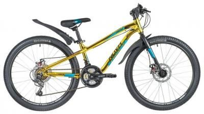 Подростковый горный (MTB) велосипед Novatrack Prime Disc 24 (2021) золотой 11" (требует финальной сборки)