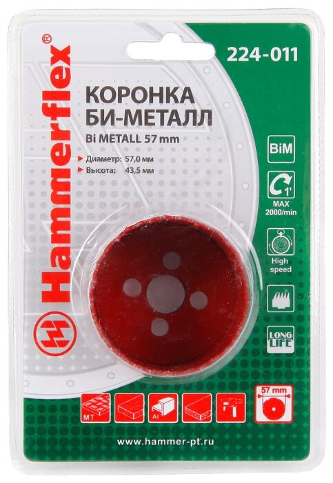 Коронка Hammer Flex 224-011 57 мм Коронка Hammer Flex 224-011 57 мм