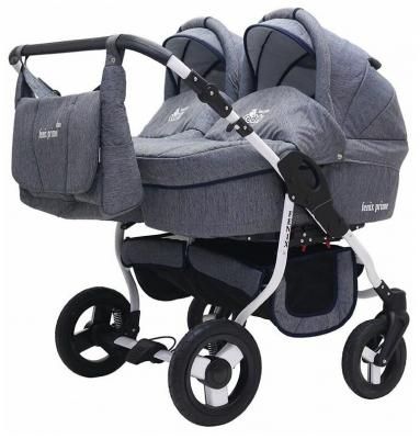 Коляска для двойни Bart-Plast Fenix Duo Prime универсальная 2 в 1 черный джинс 02