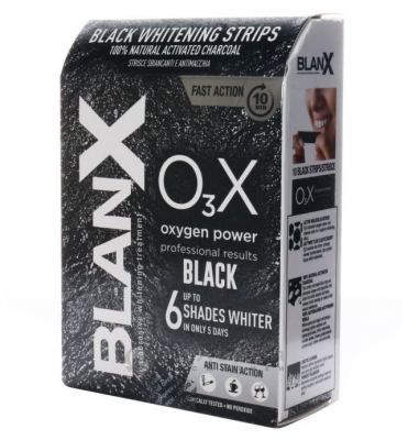 BlanX отбеливающие полоски O3X Whitening Strips Black, 10 шт.