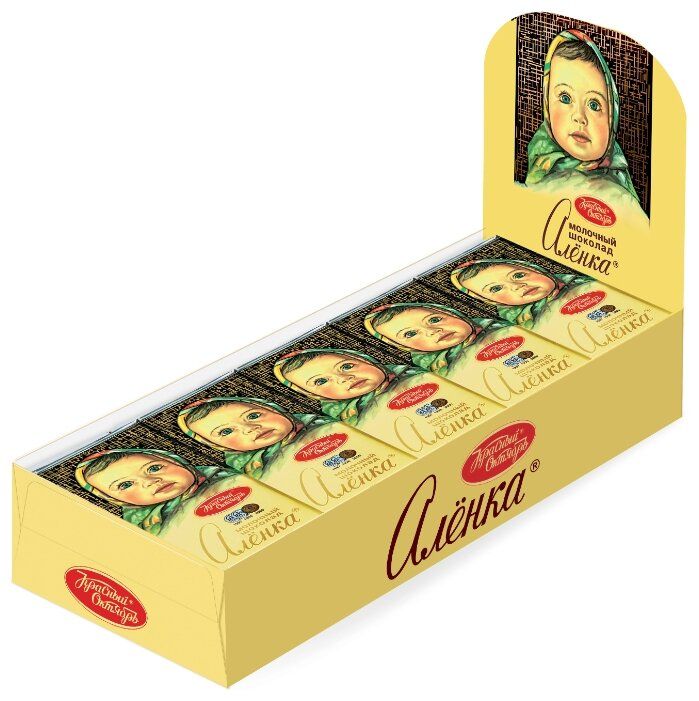 Шоколад Алёнка молочный 30% какао, 60 г (25 шт.)