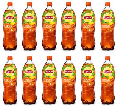 Чай Lipton Персик, ПЭТ, 1 л, 12 шт.