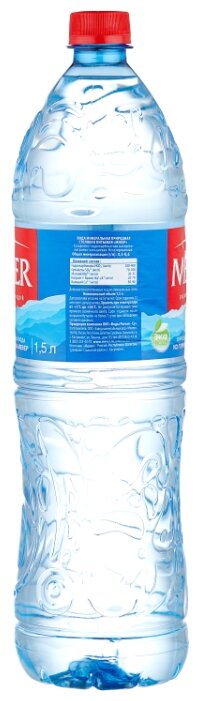 Вода питьевая природная негазированная Мевер, ПЭТ, 6 шт. по 1.5 л