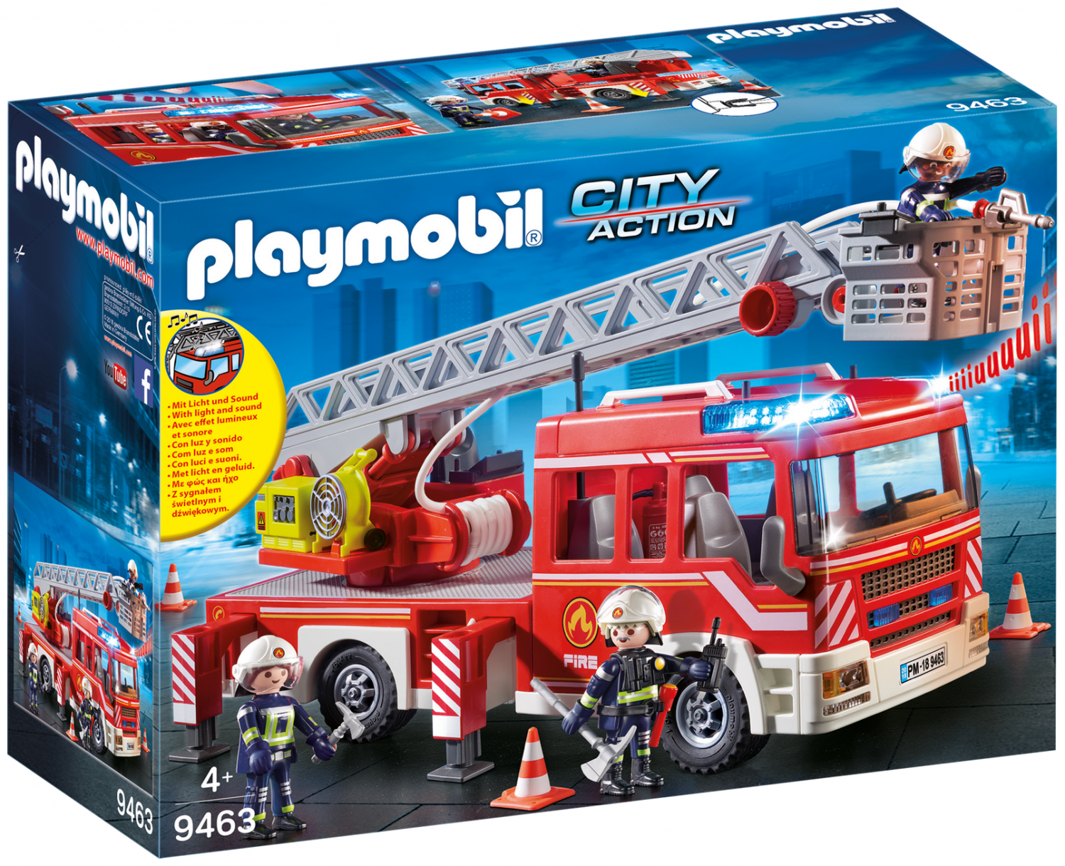 Playmobil Пожарная машина с лестницей, со светом и звуком, купить в Москве,  СПб, Новосибирске по низкой цене