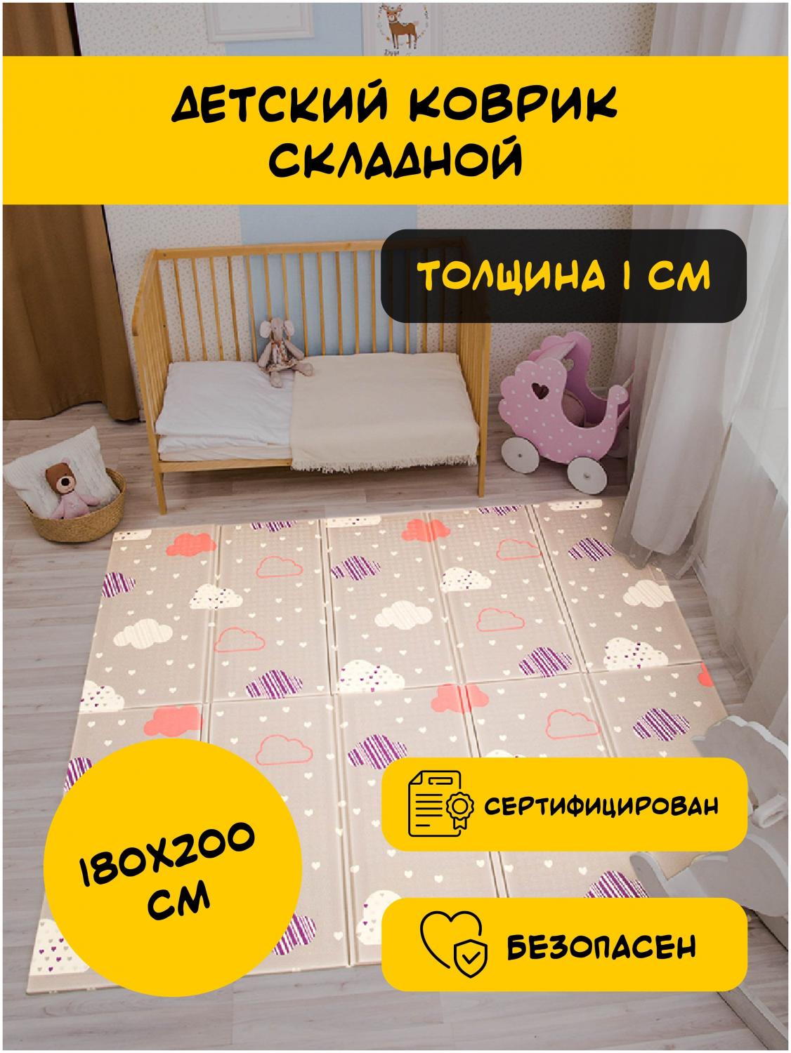 Коврик детский складной Stonehenge Kids / Коврик складной развивающий / Коврик  игровой / Коврик двусторонний / Термоковрик 180x200x1 см купить в Москве,  СПб, Новосибирске по низкой цене