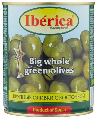 Iberica Оливки крупные с косточкой в рассоле, жестяная банка 875 г