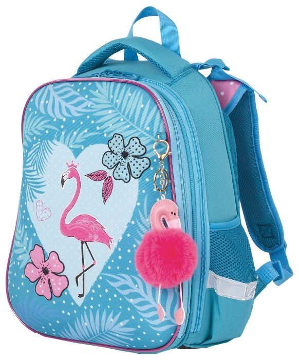 BRAUBERG Ранец Premium Flamingo (228785), голубой