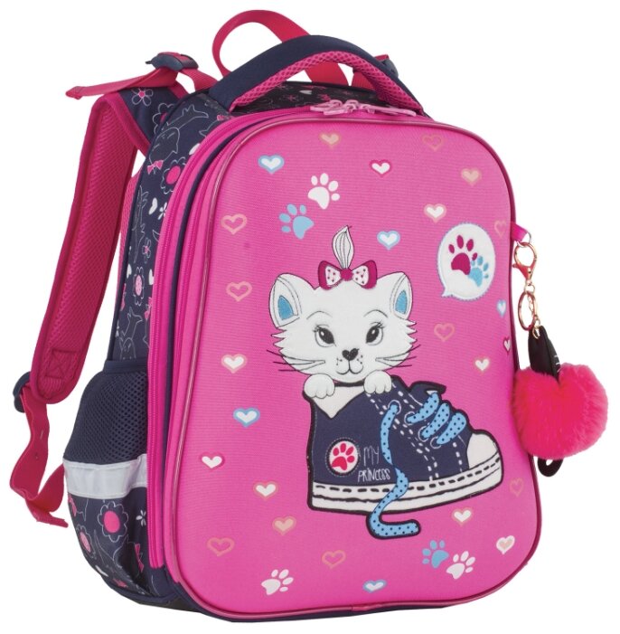 BRAUBERG Ранец Premium Kitten&amp;sneakers (228784), розовый/фиолетовый
