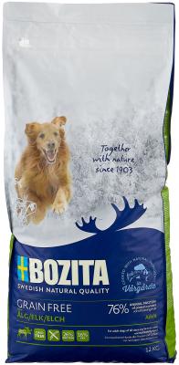 Сухой корм для собак Bozita беззерновой, курица, лось, с картофелем 12 кг