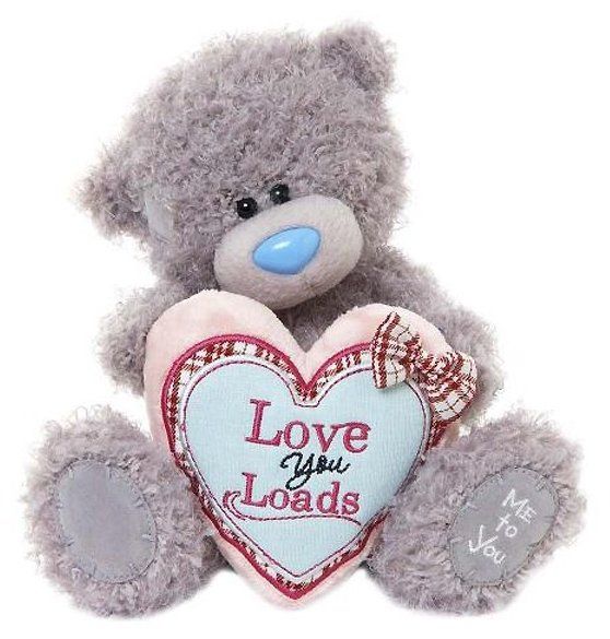 Мягкая игрушка Me to you Мишка Тедди с сердцем Love you loads 20 см