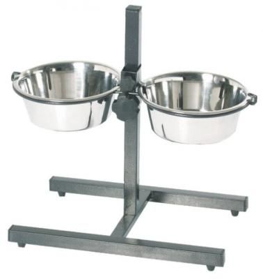 Подставка Lilli Pet 20-5618 с двумя мисками 1.7 л черный/серебристый