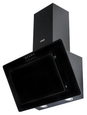 Наклонная кухонная вытяжка AMARI Vero black glass 60