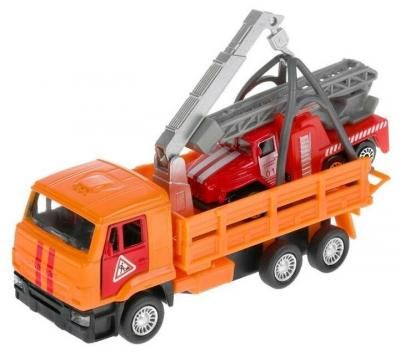 Машина металлическая «KAMAZ эвакуатор», 12 см, открываются двери, подвижные детали, инерция, Урал пожар, 7,5 см