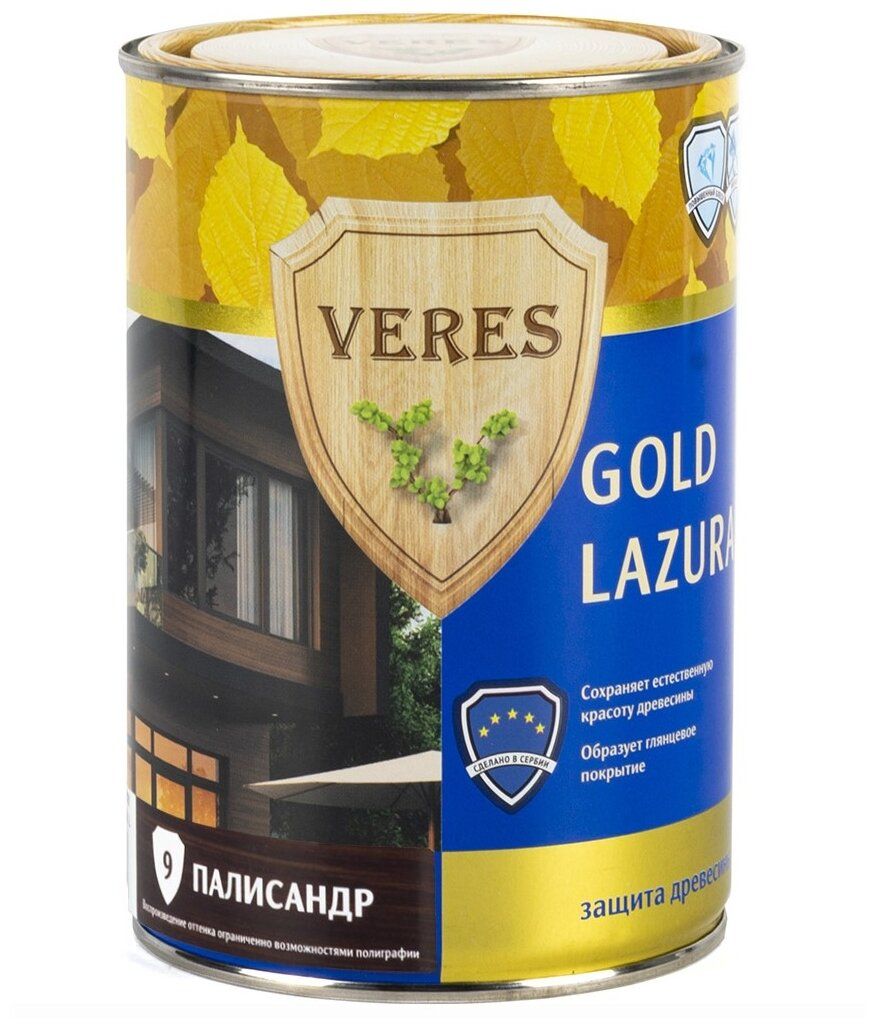 Водозащитная пропитка VERES Gold Lazura №3 Тик 10 л купить в Москве, СПб,  Новосибирске по низкой цене