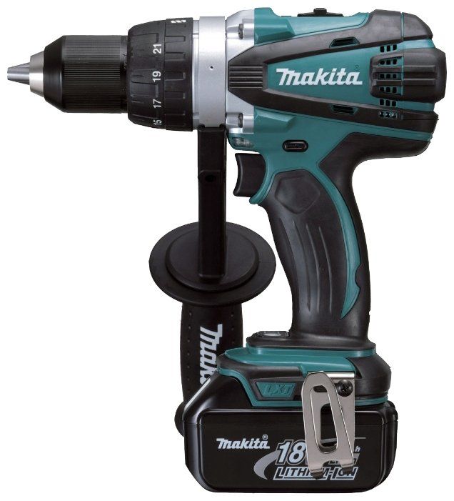 Аккумуляторная дрель-шуруповерт Makita DDF458Z 91 Н·м синий/черный