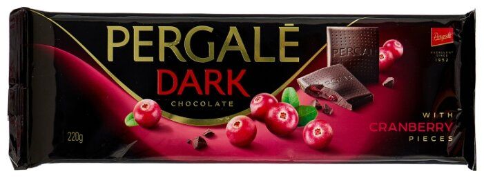 Шоколад Pergale темный с клюквой 50% какао, 220 г Шоколад Pergale темный с клюквой 50% какао, 220 г