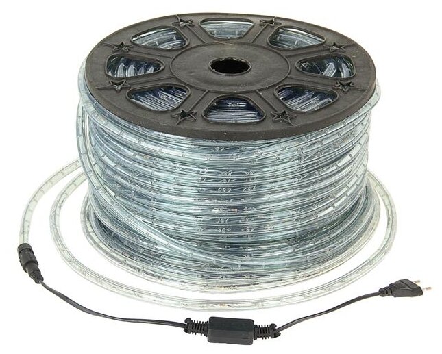LED шнур Luazon Lighting 13 мм, круглый, 100 м, чейзинг, 3W-LED/м-36-220V, набор для подключения зеленый (461035) LED шнур Luazon Lighting 13 мм, круглый, 100 м, чейзинг, 3W-LED/м-36-220V, набор для подключения зеленый (461035)