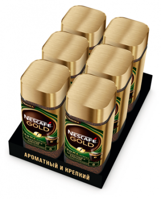 Кофе Nescafe Gold Aroma растворимый с добавлением жареного молотого кофе, 6 уп. по 85 г