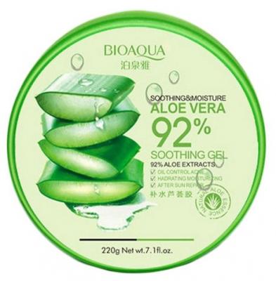 Гель для тела BioAqua Aloe Vera 92% Soothing Gel Увлажняющий гель с натуральным соком алоэ для лица и тела, 220 г