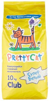 Комкующийся наполнитель PrettyCat Супер Белый с ароматом горной лаванды 10 кг