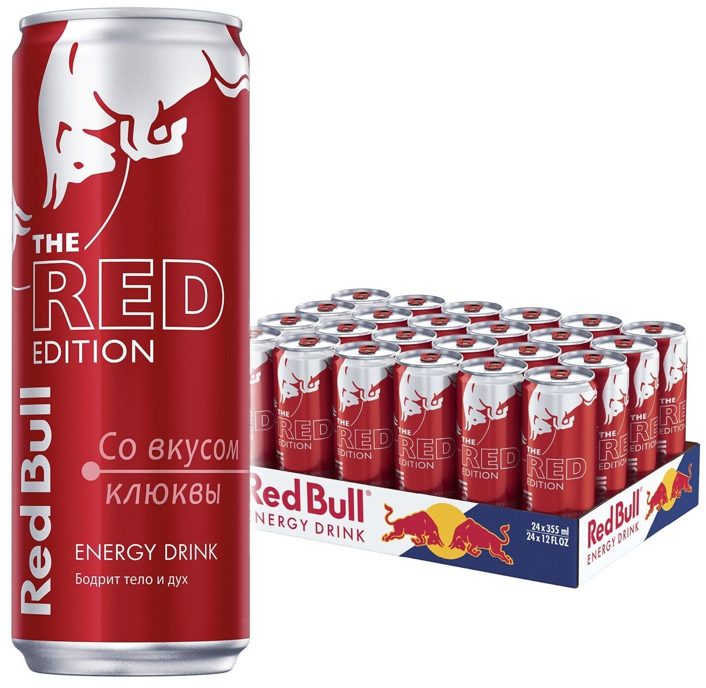 Энергетический напиток Red Bull клюква, 0.355 л, 24 шт.