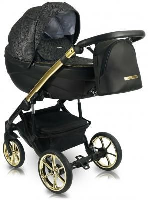Коляска 2в1 Bexa Ideal, ID 02 черный, золотая рама