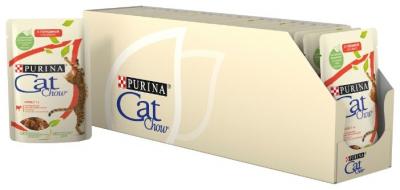 Корм для кошек CAT CHOW с говядиной 24шт. х 85 г (кусочки в желе)