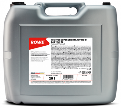 Полусинтетическое моторное масло ROWE Hightec Super Leichtlauf HC-O SAE 10W-40, 20 л