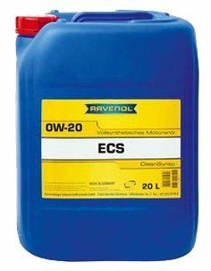 Синтетическое моторное масло Ravenol Eco Synth ECS SAE 0W-20, 20 л