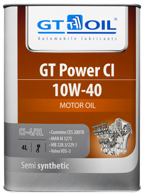 Моторное масло GT OIL Power CI 10W-40 4 л