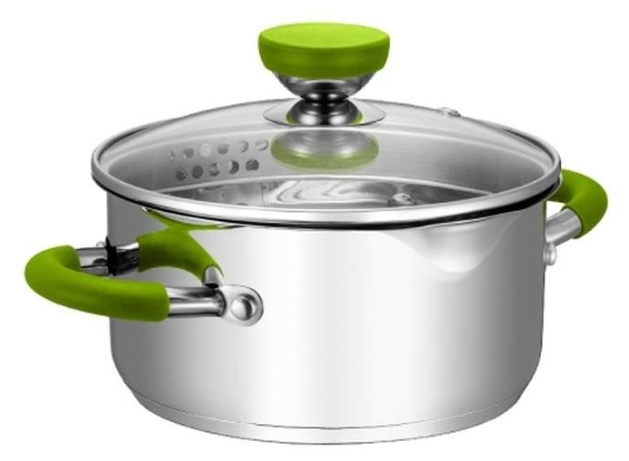 Кастрюля Attribute Lime 3 л, серебристый/зеленый Кастрюля Attribute Lime 3 л, серебристый/зеленый