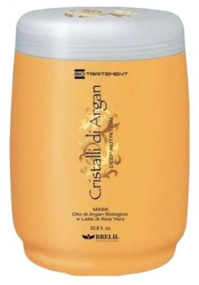 Brelil Professional BioTraitement Cristalli di Argan Маска для волос питательная с аргановым маслом и молочком алоэ вера, 1000 мл