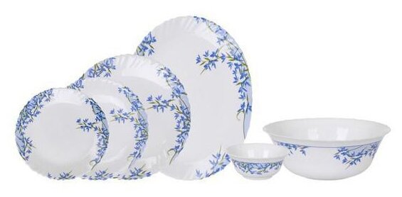 Столовый сервиз Arcopal Aliya Blue 26 предметов L7790 белый/синий/зеленый Столовый сервиз Arcopal Aliya Blue 26 предметов L7790 белый/синий/зеленый