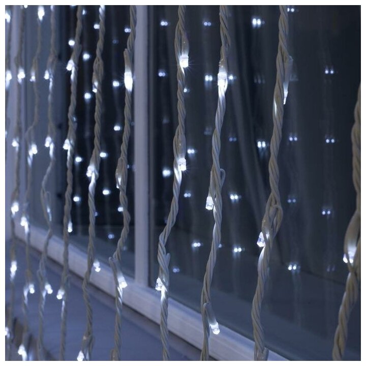 Luazon Lighting Гирлянда "Водопад" 2 х 6 м , IP44, УМС, белая нить, 1500 LED, свечение белое, 8 режимов, 220 В Luazon Lighting Гирлянда "Водопад" 2 х 6 м , IP44, УМС, белая нить, 1500 LED, свечение белое, 8 режимов, 220 В