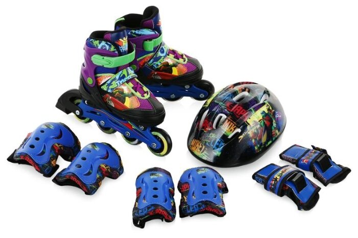 Раздвижные роликовые коньки Gulliver Sport Черепашки-ниндзя + защита TMNT р. 30 – 33 Раздвижные роликовые коньки Gulliver Sport Черепашки-ниндзя + защита TMNT р. 30 – 33