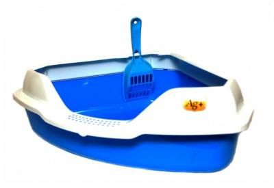 Туалет-лоток для кошек Homecat 65115/65116/65117/3156319/3516333/3516326/3516302 56х42х18 см голубой