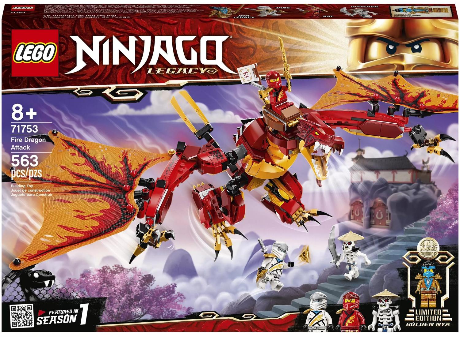 Конструктор LEGO NINJAGO 71753 Атака огненного дракона купить в Москве,  СПб, Новосибирске по низкой цене