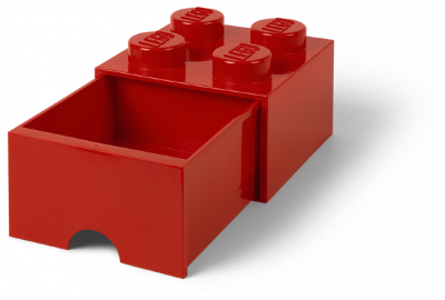 Ящик для хранения 4 выдвижной Красный, Lego