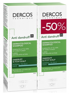 Vichy набор шампуней Dercos Anti-Dandruff Normal to Oily Hair, 200 мл