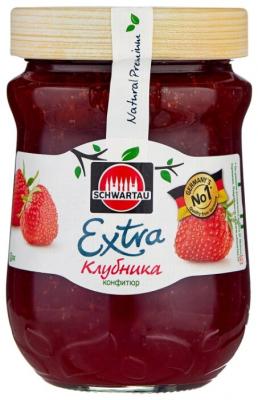 Конфитюр Schwartau Extra клубника, банка 340 г