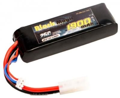 Black Magic Аккумулятор Black Magic LiPo 7.4V 2S 25C 1900 mAh (Tamiya) для автомоделей (LaTrax Rally, Teton) - BM-A25-1900