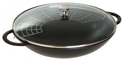 Вок со стеклянной крышкой, черный (4.4 л), 30 см, Staub